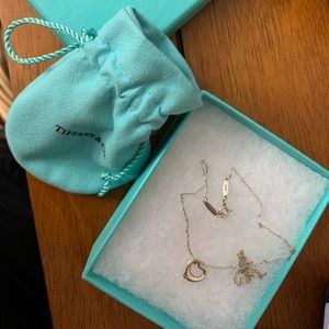 Silver Tiffany & Co Open Heart Necklace